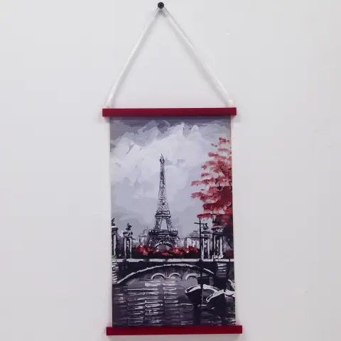 Colgante de 15cm x 27cm en Lona con marco de acrílico.